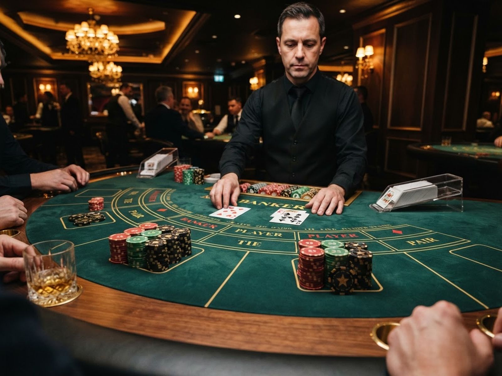Baccarat live table with dealer