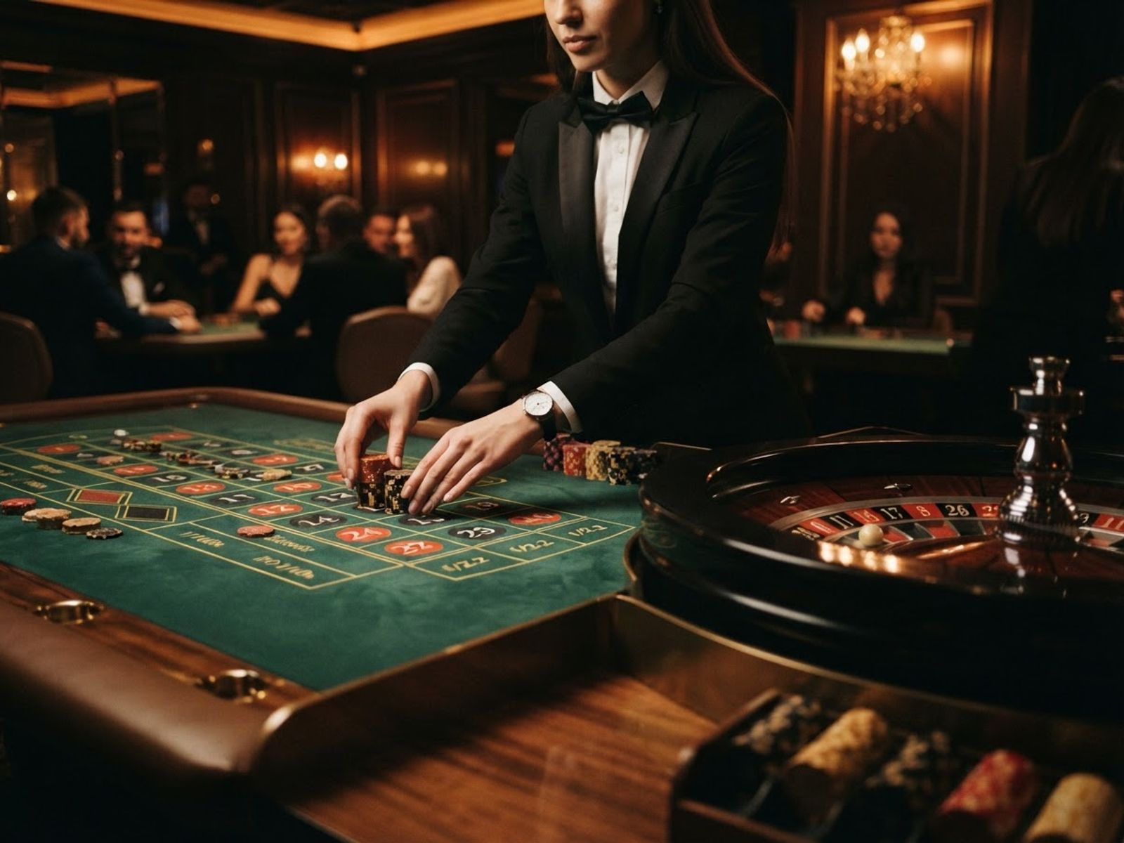 Table de roulette en direct avec croupier
